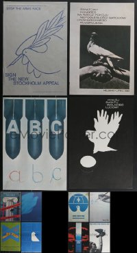 4a0875 LOT OF 12 PEACE/DISARMAMENT COMMERCIAL POSTERS 1980s a variety of cool images!