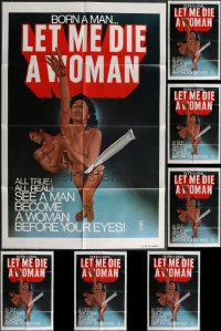 4a0239 LOT OF 8 FOLDED LET ME DIE A WOMAN ONE-SHEETS 1977 see man become woman before your eyes!