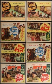 4a0349 LOT OF 8 OUR GANG RE-RELEASE LOBBY CARDS R1950s the funniest kid comedies ever made!