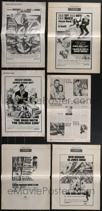 4a0421 LOT OF 3 CUT & 3 UNCUT JAMES BOND PRESSBOOKS 1960s-1970s From Russia With Love & more!