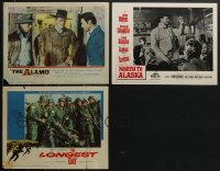 4a0371 LOT OF 3 JOHN WAYNE LOBBY CARDS 1960s The Alamo, The Longest Day, North to Alaska!