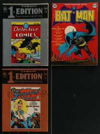 4a0465 LOT OF 3 DC COMICS OVERSIZED EDITION COMIC BOOKS 1970s Batman, Wonder Woman, Famous 1st Edition