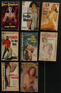 4a0713 LOT OF 8 SEXPLOITATION PAPERBACK BOOKS 1940s-1970s each with a sexy cover image!