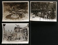 4a0698 LOT OF 3 BEHIND THE SCENES CANDID 8X10 STILLS 1930s elaborate sets & action scenes!