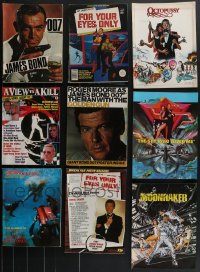 4a0450 LOT OF 9 JAMES BOND MAGAZINES & PROGRAMS 1960s-1980s Sean Connery, Roger Moore