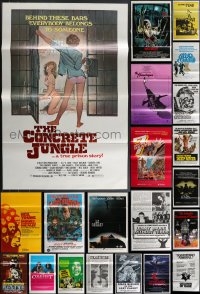 4a0831 LOT OF 45 TRI-FOLDED ONE-SHEETS 1970s-1980s great images from a variety of movies!