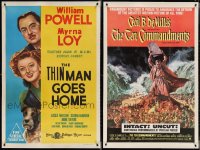 4a0980 LOT OF 2 LINENBACKED US & AUSTRALIAN ONE-SHEETS 1945-66 Thin Man Goes Home, Ten Commandments!