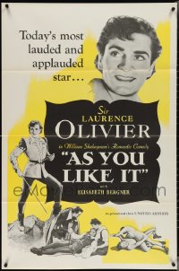 4a0963 LOT OF 14 FORMERLY TRI-FOLDED AS YOU LIKE IT R49 ONE-SHEETS R1949 Sir Laurence Olivier!