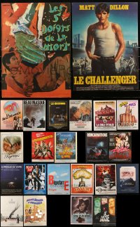 4a0856 LOT OF 23 FORMERLY FOLDED FRENCH 15X21 POSTERS 1960s-1980s a variety of cool movie images!