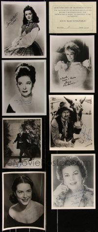 4a0773 LOT OF 13 SIGNED REPRO PHOTOS 1970s-1990s Angie Dickinson, Ann Rutherford & many more!