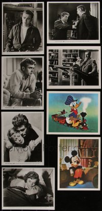 4a0770 LOT OF 8 REPRO PHOTOS 1980s James Dean, Walt Disney, Donald Duck, Mickey Mouse!