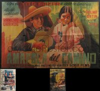 4a0468 LOT OF 3 FOLDED MEXICAN POSTERS 1940s great images from a variety of movies!