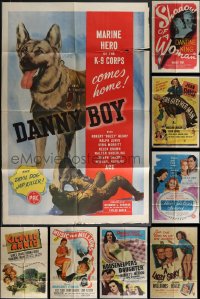 4a0236 LOT OF 9 FOLDED 1940S ONE-SHEETS 1940s great images from a variety of different movies!