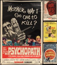 4a0001 LOT OF 4 HORROR/SCI-FI 40X60S 1960s great images from scary movies!