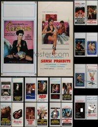 4a0813 LOT OF 22 FORMERLY FOLDED SEXPLOITATION ITALIAN LOCANDINAS 1970s-1990s sexy images w/nudity!