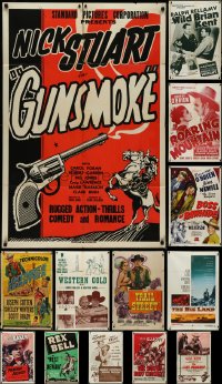 4a0216 LOT OF 13 FOLDED COWBOY WESTERN ONE-SHEETS 1940s-1950s great images from several movies!