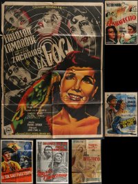 4a0467 LOT OF 8 FOLDED MEXICAN POSTERS 1940s-1950s great images from a variety of movies!