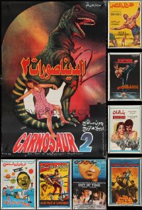 4a0906 LOT OF 12 MOSTLY FORMERLY FOLDED EGYPTIAN POSTERS 1970s-1990s a variety of movie images!