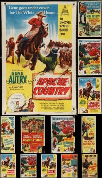 4a0518 LOT OF 16 GENE AUTRY FOLDED ONE-SHEETS & INSERTS 1940s-1950s from cowboy western movies!