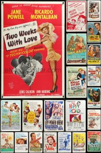 4a0186 LOT OF 22 FOLDED 1950S ONE-SHEETS 1950s great images from a variety of different movies!