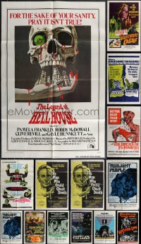 4a0204 LOT OF 17 FOLDED HORROR/SCI-FI ONE-SHEETS 1960s-1970s great images from several movies!