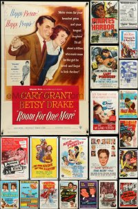 4a0180 LOT OF 25 FOLDED 1950S ONE-SHEETS 1950s great images from a variety of different movies!