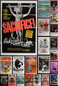 4a0832 LOT OF 43 TRI-FOLDED ONE-SHEETS 1970s-1980s great images from a variety of movies!