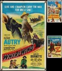 4a0260 LOT OF 3 FOLDED GENE AUTRY ONE-SHEETS 1950s Hills of Utah, Goldtown Ghost Riders, Whirlwind!