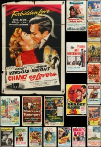 4a0112 LOT OF 120 FOLDED 1950S ONE-SHEETS 1950s great images from a variety of different movies!