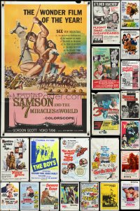 4a0121 LOT OF 78 FOLDED 1960S ONE-SHEETS 1960s great images from a variety of different movies!