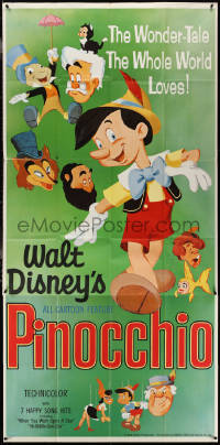 4b0248 PINOCCHIO 3sh R1962 Disney classic cartoon about a wooden boy who wants to be real!