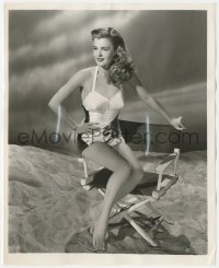 4b1336 PEGGY KNUDSEN 8x10 still 1946 former model wearing swimsuit while making A Stolen Life!