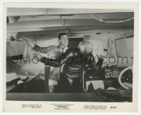 4b1358 THUNDERBALL 8.25x10 still 1965 Sean Connery as James Bond attacking Adolfo Celi inside boat!