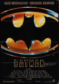 4b0314 BATMAN Aust 1sh 1989 directed by Tim Burton, Nicholson, Keaton, cool image of Bat logo!