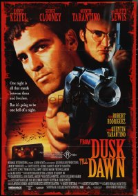 4b0322 FROM DUSK TILL DAWN Aust 1sh 1995 George Clooney with smoking gun & Quentin Tarantino, vampires!