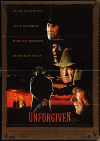 4b0335 UNFORGIVEN Aust 1sh 1992 Clint Eastwood, Gene Hackman, Richard Harris, Morgan Freeman