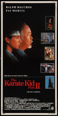 4b0390 KARATE KID PART II Aust daybill 1986 great profile of Pat Morita & Ralph Macchio!