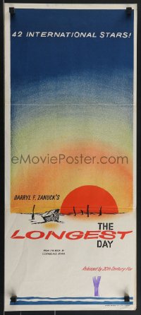 4b0399 LONGEST DAY Aust daybill 1962 Zanuck's WWII D-Day movie with 42 international stars!