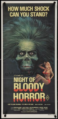 4b0409 NIGHT OF BLOODY HORROR Aust daybill 1970s Gerald McRaney, how much shock can you stand!