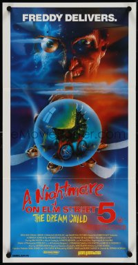 4b0411 NIGHTMARE ON ELM STREET 5 Aust daybill 1989 cool art of Freddy Jr. by Matthew Peak!