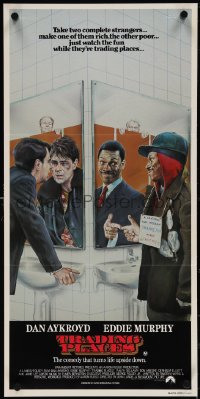 4b0431 TRADING PLACES Aust daybill 1983 different Purkis art of Dan Aykroyd & Eddie Murphy!