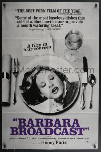 4b0825 BARBARA BROADCAST 1sh 1977 sexy C. J. Laing on dinner plate, Radley Metzger!