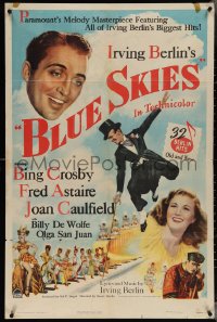 4b0847 BLUE SKIES 1sh 1946 dancing Fred Astaire, Bing Crosby, Joan Caulfield, Irving Berlin!