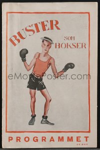 4b1271 BATTLING BUTLER Danish program 1927 Buster Keaton boxing, different art & photos, very rare!