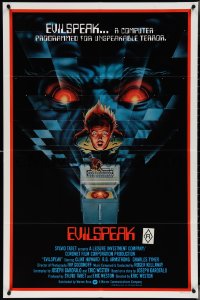 4b0914 EVILSPEAK int'l 1sh 1981 computer programmed for unspeakable terror, C.W. Taylor sci-fi art!