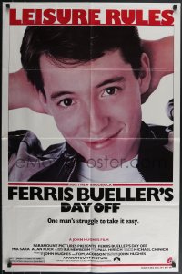 4b0924 FERRIS BUELLER'S DAY OFF 1sh 1986 c/u of Matthew Broderick in John Hughes teen classic!