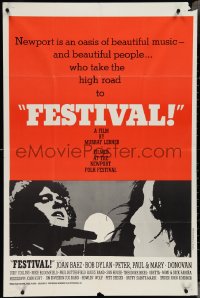 4b0925 FESTIVAL 1sh 1967 Joan Baez, Bob Dylan, Peter, Paul & Mary, beautiful music & people!