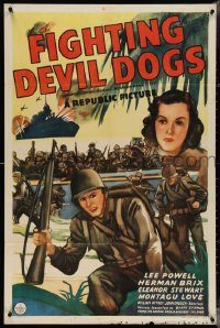 4b0926 FIGHTING DEVIL DOGS 1sh 1944 adapted from 1938 serial bearing the same title, hero captured!