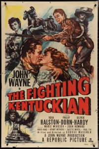 4b0927 FIGHTING KENTUCKIAN 1sh 1949 rougher, tougher & more romantic John Wayne + Oliver Hardy!