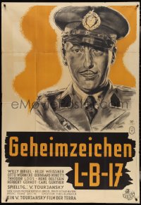 4b0293 GEHEIMZEICHEN LB 17 German 37x54 R1941 close-up art of military officer Willy Birgel, rare!